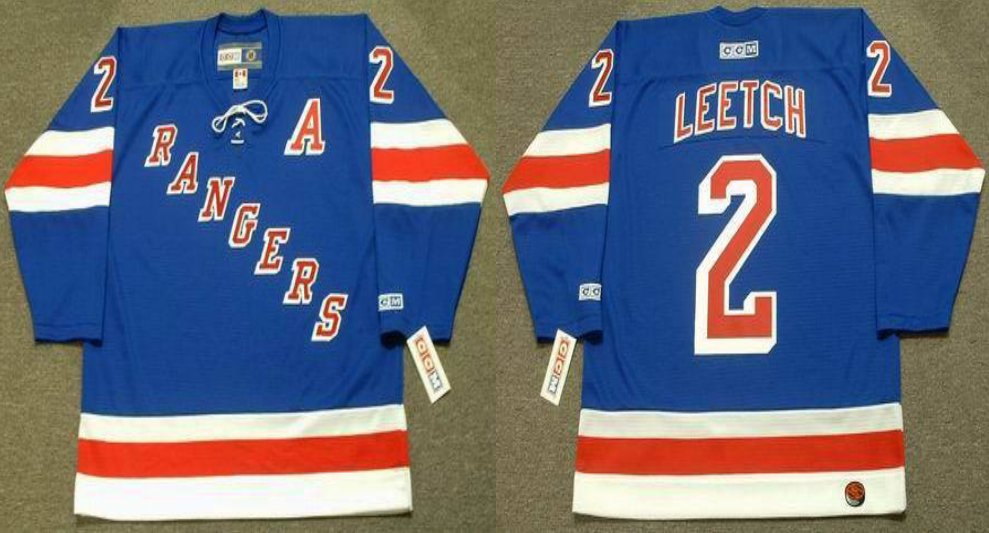 2019 Men New York Rangers 2 Leetch blue style 4 CCM NHL jerseys